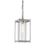 Cela Outdoor Pendant Large, shown in Coastal Burnished Steel, Clear Glass, by Hubbardton Forge