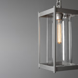 Cela Outdoor Pendant Large detail in Coastal Burnished Steel, Clear Glass, by Hubbardton Forge