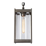 Cela Outdoor Pendant Small, shown in Coastal Dark Smoke, Clear Glass, by Hubbardton Forge