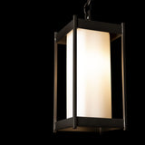 Cela Outdoor Pendant Small detail in Coastal Dark Smoke, Opal Glass, by Hubbardton Forge