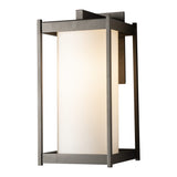Cela Outdoor Wall Light Large, shown in Coastal Oil Rubbed Bronze, Opal Glass, by Hubbardton Forge