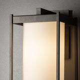Cela Outdoor Wall Light Large detail in Coastal Oil Rubbed Bronze, Opal Glass, by Hubbardton Forge