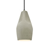 Celadon Green Crackle-Black Cord Crease Tall Ceramic Pendant by Justice Design