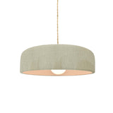 Celadon Green Crackle Beige Twisted Cord Ceramic Small Spire Pendant by Justice Design