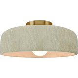 Celadon Green Crackle Brushed Brass Ceramic Small Spire Semi-Flush by Justice Design