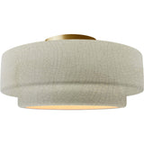 Celadon Green Crackle Brushed Brass Ceramic Small Tier Semi-Flush by Justice Design