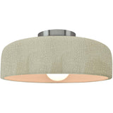 Celadon Green Crackle Brushed Nickel Ceramic Small Spire Semi-Flush by Justice Design