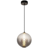 Celeste LED Round Pendant Light Black Smoke Glass By Artcraft - Front View1