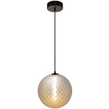 Celeste LED Round Pendant Light Black White Glass By Artcraft - Back View