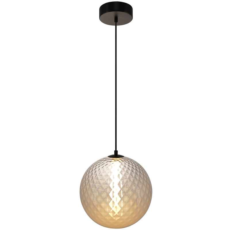 Celeste LED Round Pendant Light Black White Glass By Artcraft - Back View