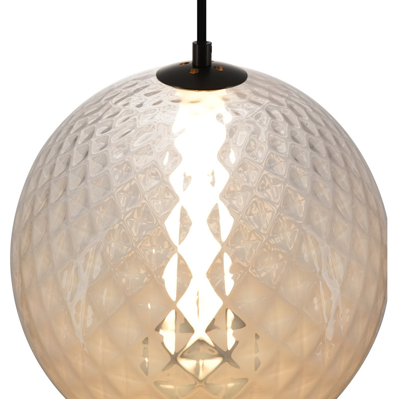 Celeste LED Round Pendant Light Black White Glass By Artcraft - Detailed View