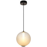 Celeste LED Round Pendant Light Black White Glass By Artcraft - Front View