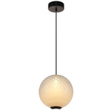 Celeste LED Round Pendant Light Black White Glass By Artcraft