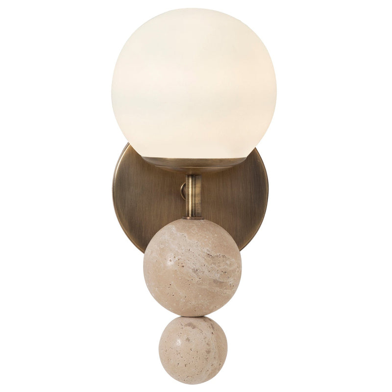 Celestia Wall Sconce Plated Matte Antique Brass By Renwil Main View 1