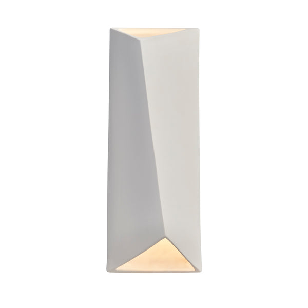 Ceramic ADA Diagonal Diagonal Rectangle LED Wall Sconce Bisque By Justice