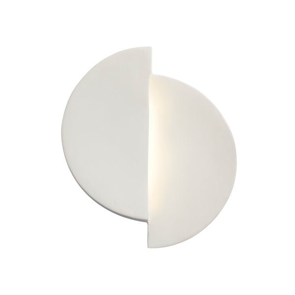 Ceramic ADA Offse Circle LED Wall Sconce Bisque By Justice