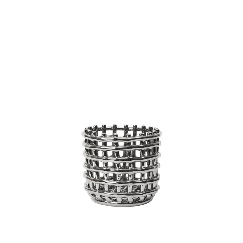 Ceramic Basket - Small / Silver