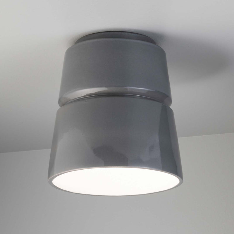 Ceramic Cone Flushmount Gloss Gray By Justice Lifestyle View