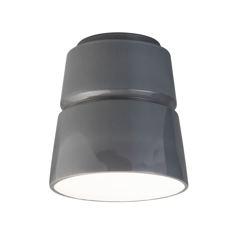 Ceramic Cone Flushmount Gloss Gray By Justice
