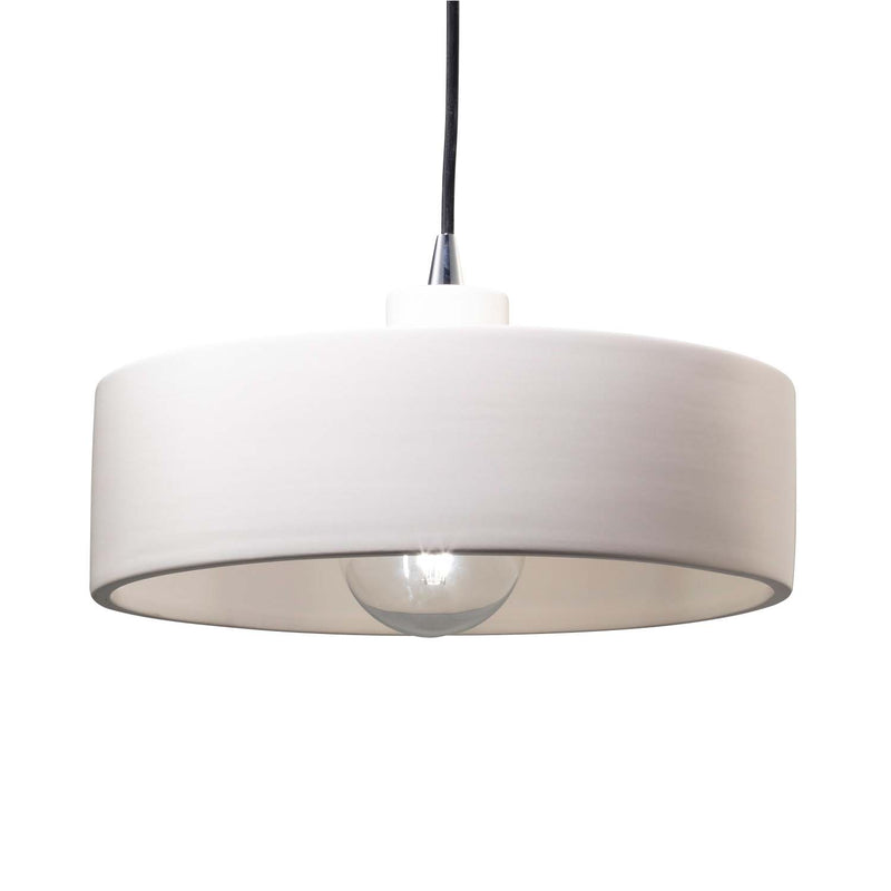 Ceramic Dish Pendant Bisque Polished Nickel By Justice