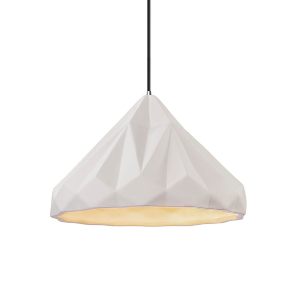 Ceramic Geometric Pendant Bisque Polished Chorme By Justice
