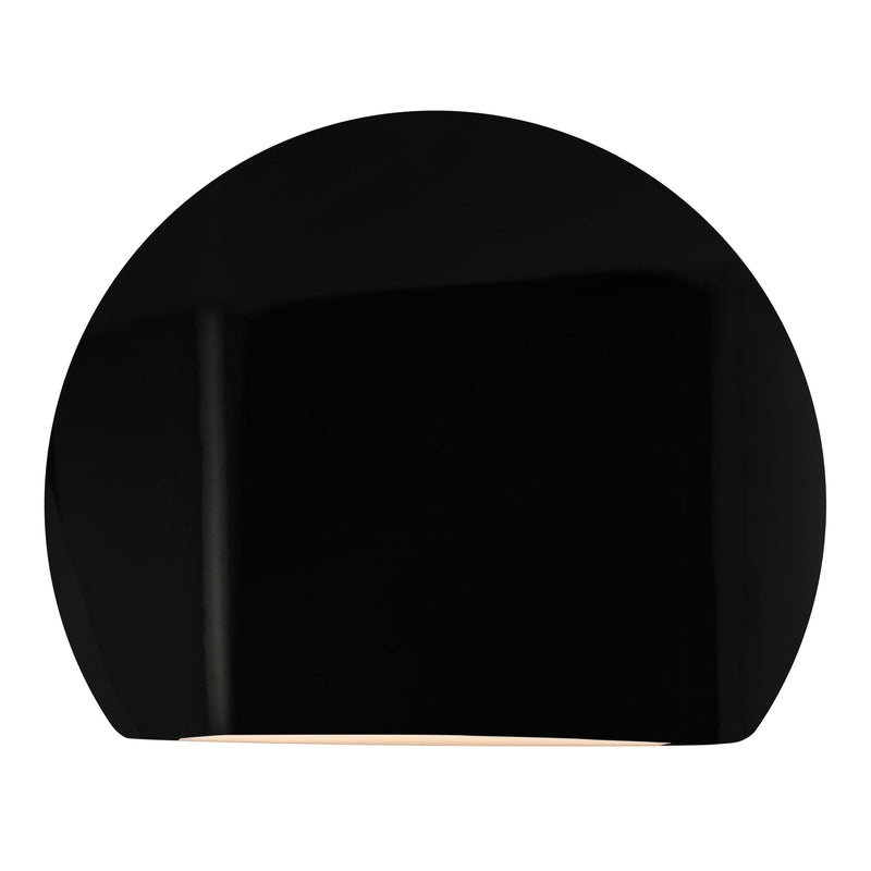 Ceramic Globe ADA Wall Sconce Gloss Black By Justice Design