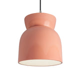 Ceramic Large Hourglass Pendant Gloss Blsuh Brushed Nickel By Justice