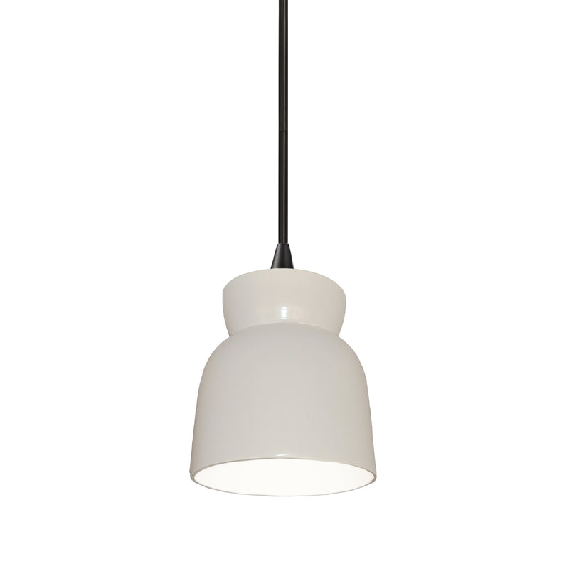 Ceramic Large Hourglass Pendant Gloss White Matte Black By Justice