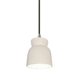 Ceramic Large Hourglass Pendant Matte White Brushed Nickel By Justice