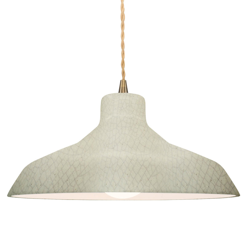 Ceramic Loft 1 Light Pendant Large Celado Green Crackle By Justice Design