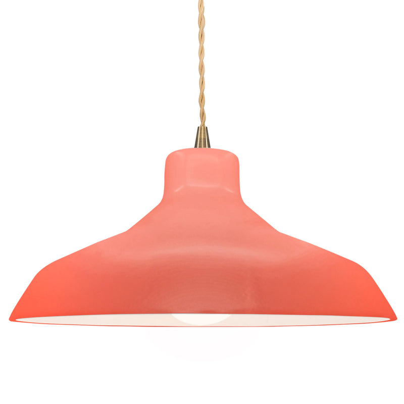 Ceramic Loft 1 Light Pendant Large Gloss Blush By Justice Design