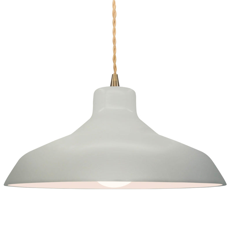 Ceramic Loft 1 Light Pendant Large Matte White By Justice Design