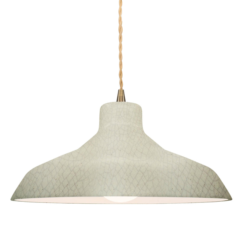 Ceramic Loft 1 Light Pendant Medium Celadon Green Crackle By Justice Design