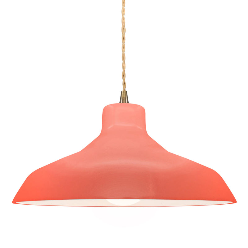 Ceramic Loft 1 Light Pendant Medium Gloss Blush By Justice Design