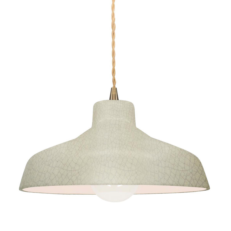Ceramic Loft 1 Light Pendant Small Celadon Green Crackle By Justice Design