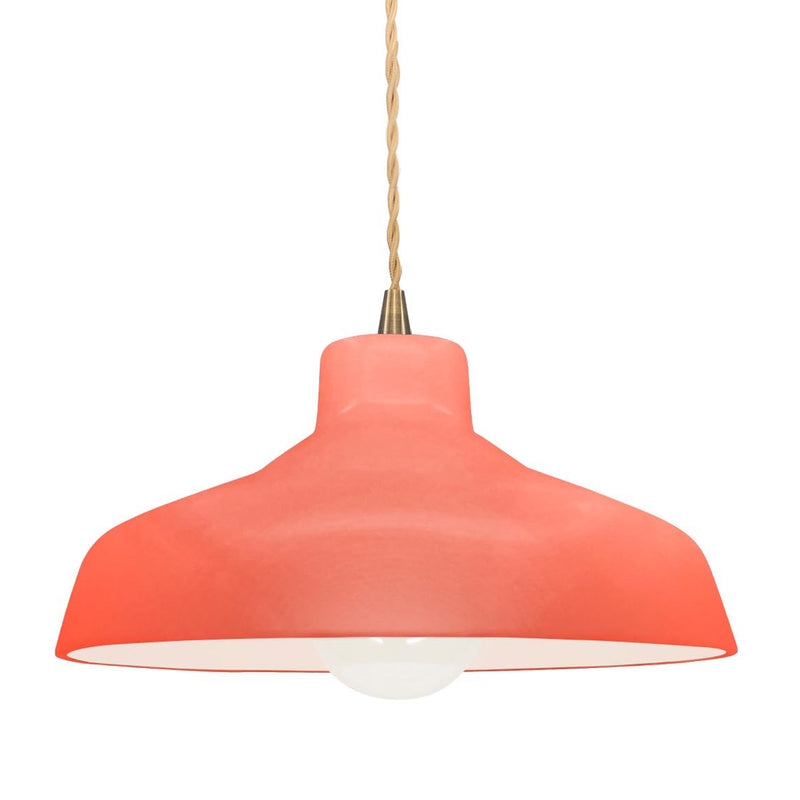 Ceramic Loft 1 Light Pendant Small Gloss Blush By Justice Design