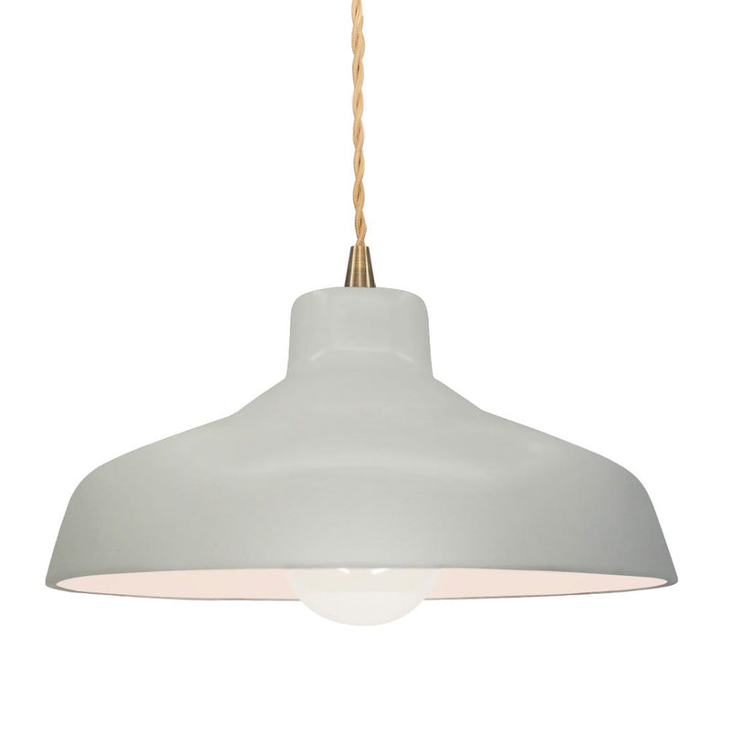 Ceramic Loft 1 Light Pendant Small Matte White By Justice Design
