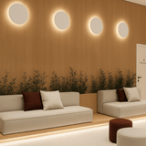 Ceramic Round Backlit Color Temperature Selectable LED Wall Sconce by Justice Design