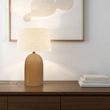 Ceramic Tall Kava Table Lamp with Fabric Shade by Justice Design in Study Room