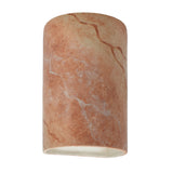 Ceramic small ADA Cylinder Wall Sconce Agate Marble By Justice