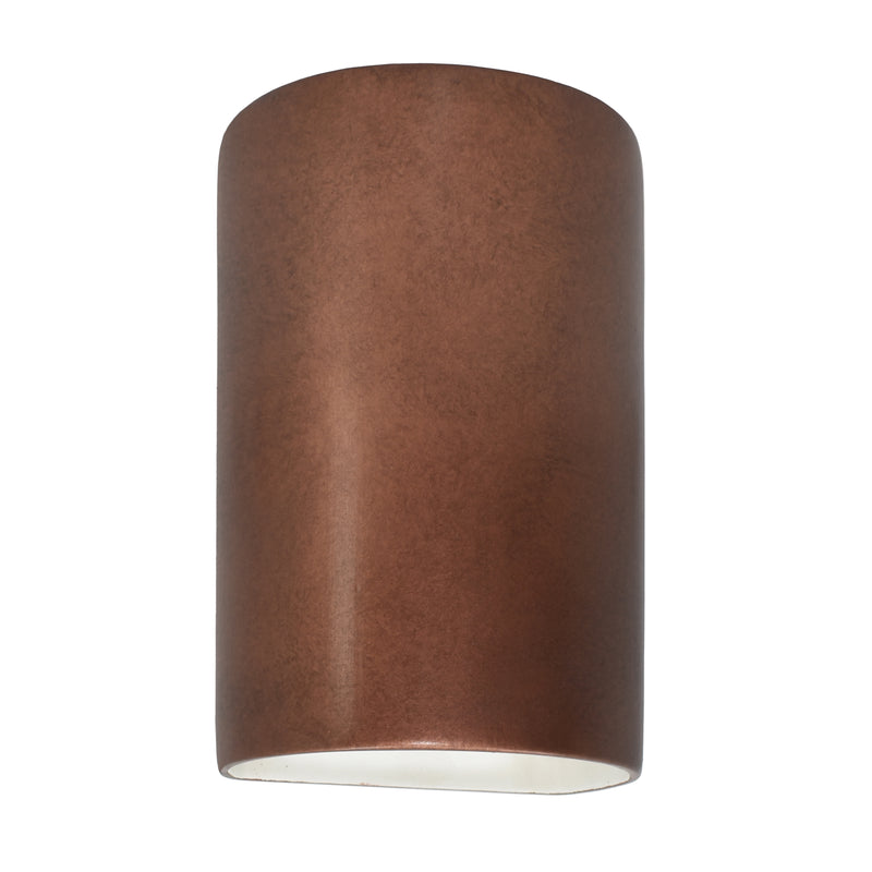 Ceramic small ADA Cylinder Wall Sconce Antique Copper By Justice