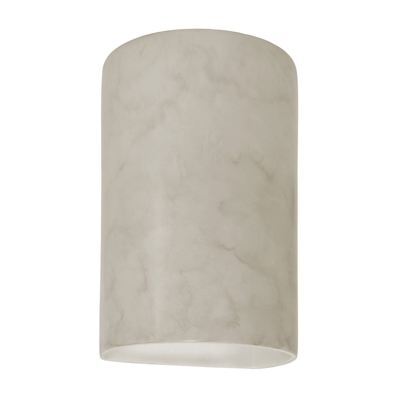 Ceramic small ADA Cylinder Wall Sconce Antique Patina By Justice