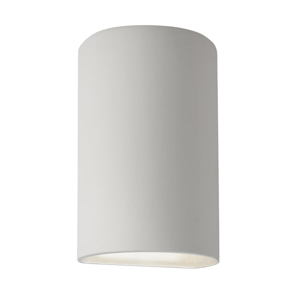 Ceramic small ADA Cylinder Wall Sconce Bisque By Justice