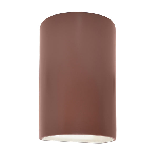 Ceramic small ADA Cylinder Wall Sconce Canyon Clay By Justice