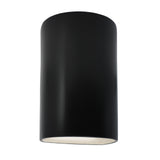 Ceramic small ADA Cylinder Wall Sconce Cabon Matte Black By Justice