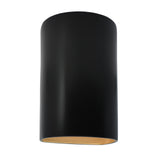Ceramic small ADA Cylinder Wall Sconce Carbon Matte Black Champagne Gold By Justice