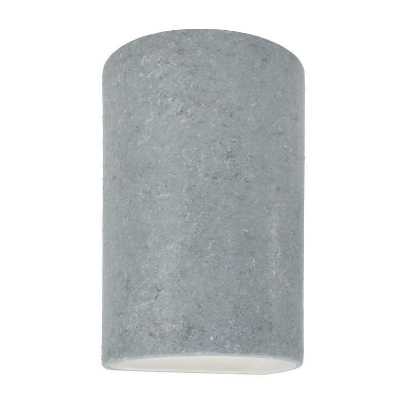 Ceramic small ADA Cylinder Wall Sconce Concrete By Justice