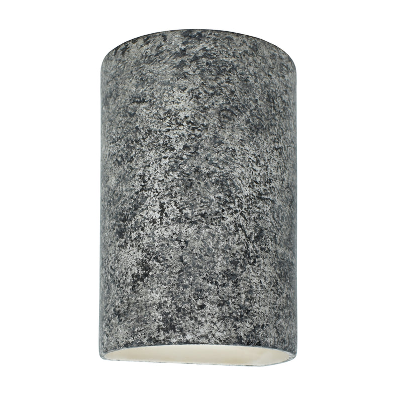 Ceramic small ADA Cylinder Wall Sconce Granite By Justice