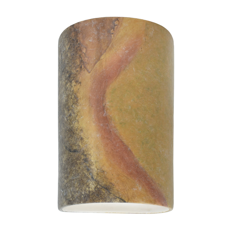 Ceramic small ADA Cylinder Wall Sconce Harvest Yellow Slate By Justice