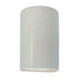 Ceramic small ADA Cylinder Wall Sconce Matte White By Justice